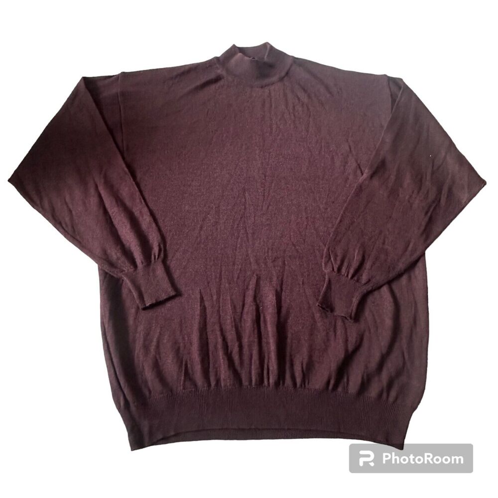 Mondo Uomo Sweater Mens 2XL Purple Made in Italy Long Sleeve Mock Neck